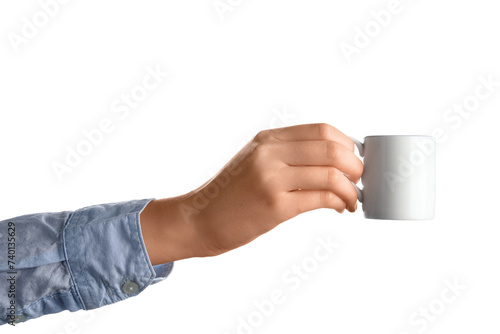 Woman holding cup of hot co...
