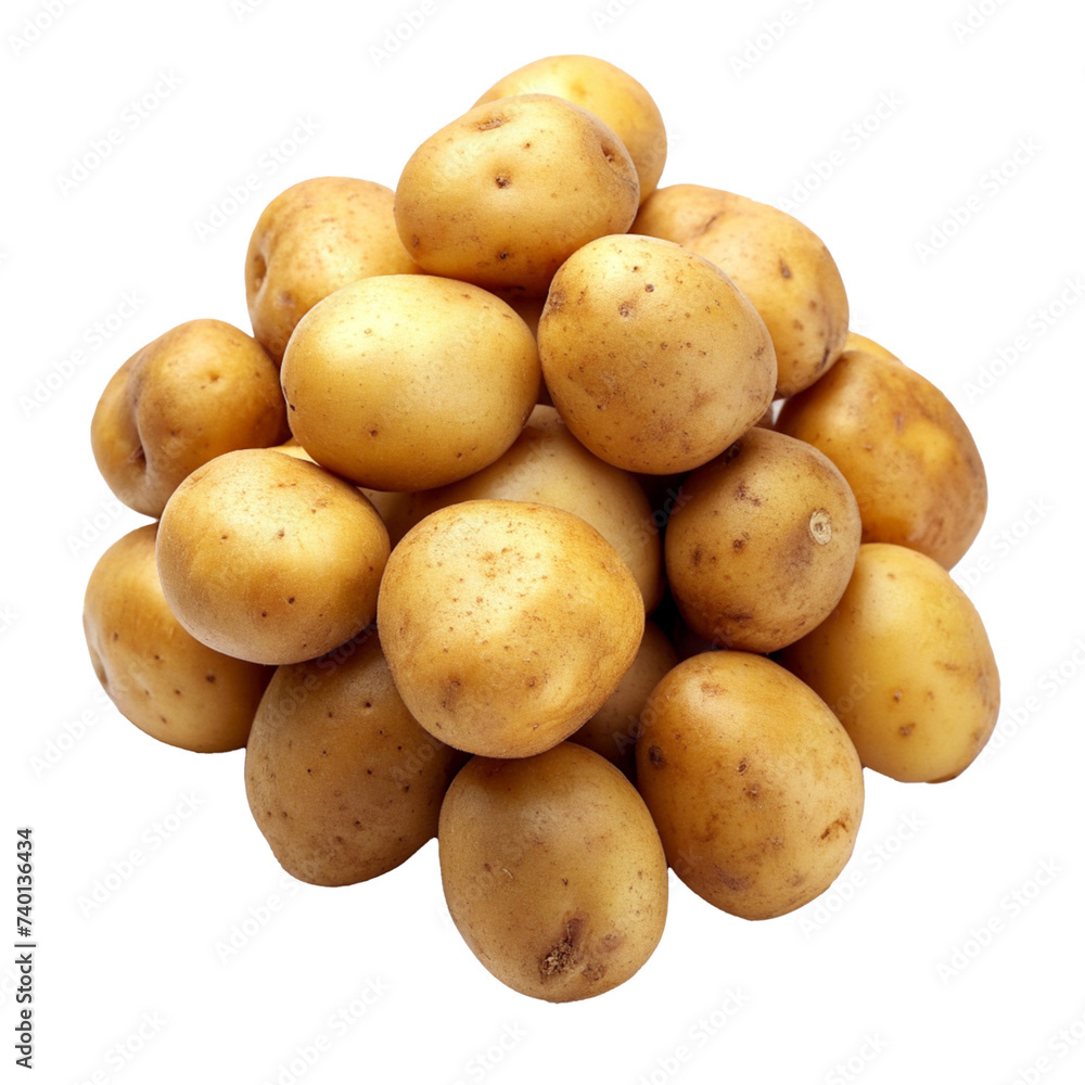 New potato isolated on white background close up png New potato isolated on white background close up png