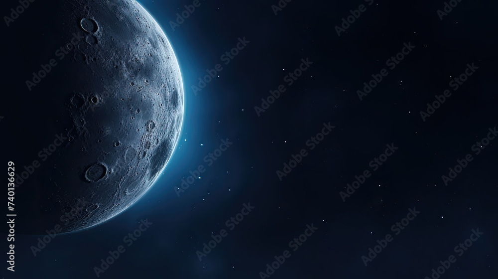 Obraz premium Bright Blue Glowing Moon background