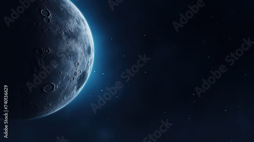 Bright Blue Glowing Moon background