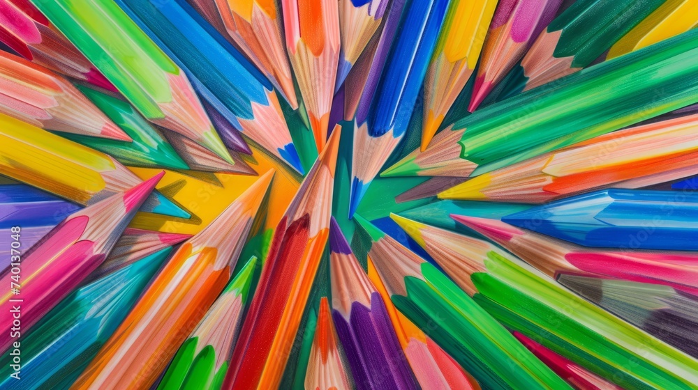 Abstract background from multi-colored pencils Abstract background from multi-colored pencils