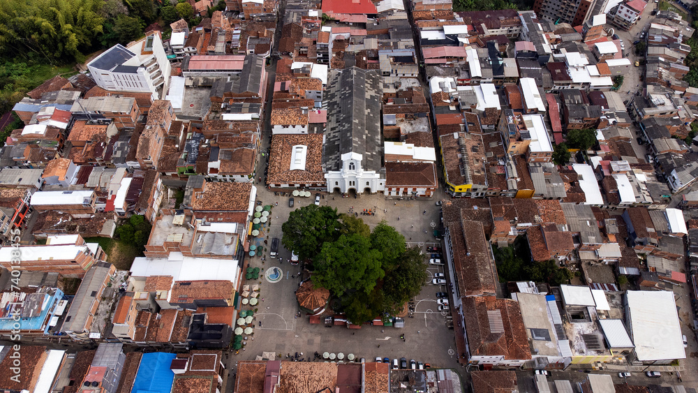 Fototapeta premium Cocorna, Antioquia - Colombia. January 28, 2024. Cocorna is a municipality of Colombia, located in the eastern region of the department of Antioquia