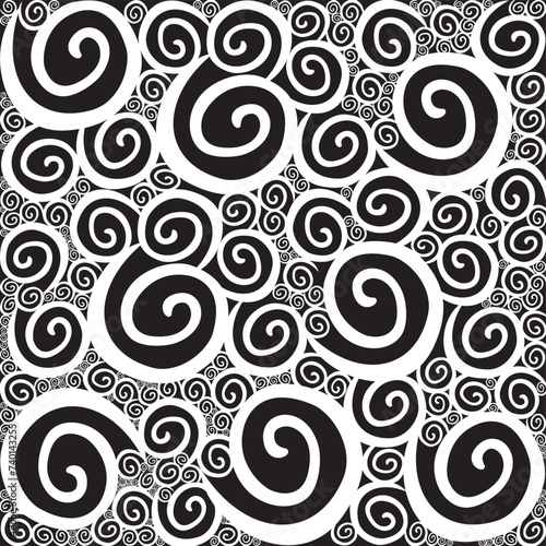 Background with curves. Seamless pattern. seamless pattern with spiral curls. fashion texture Vector Illustration