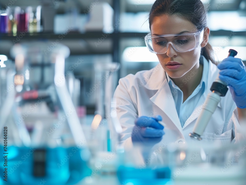 Diligent Scientist Conducting Laboratory Research Diligent Scientist Conducting Laboratory Research