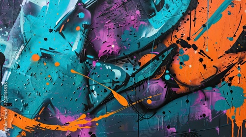 Colorful graffiti wall. © Simon