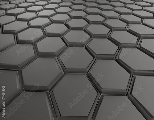 Background of abstract black 3d hexagon background design a dark honeycomb grid pattern. Abstract octagons dark 3d background.Black geometric background for design