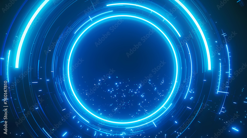 Futuristic Blue Portal Illuminating Darkness Futuristic Blue Portal Illuminating Darkness