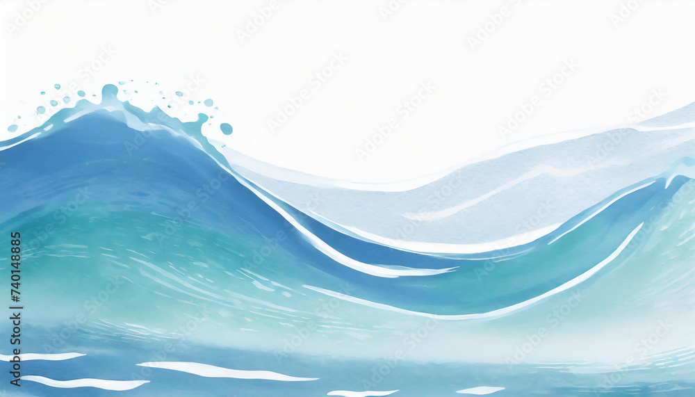 Clean water waves on white background. Generative AI Clean water waves on white background. Generative AI