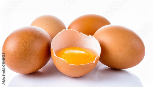 Eggs collection isolated on white background