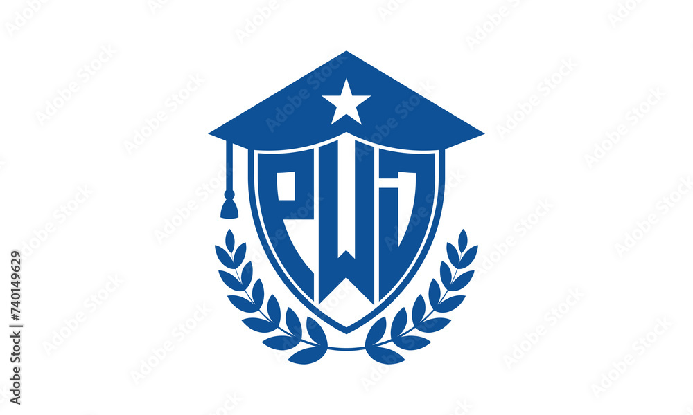 PWD three letter iconic academic logo design vector template. monogram, abstract, school, college, university, graduation cap symbol logo, shield, model, institute, educational, coaching canter, tech PWD three letter iconic academic logo design vector template. monogram, abstract, school, college, university, graduation cap symbol logo, shield, model, institute, educational, coaching canter, tech