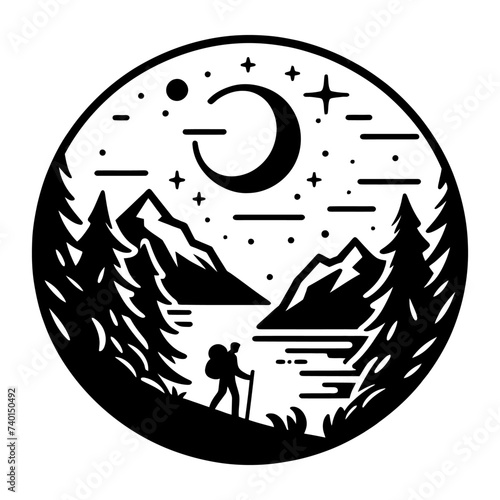 Logo Hiking For Intended for educational purposes introduces nature in the form of pictures. Can be applied as stickers , picture books , etc