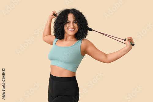 Sporty adult woman with fit...