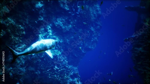 Wallpaper Mural Great White Shark Swimming in an Aquarium Torontodigital.ca