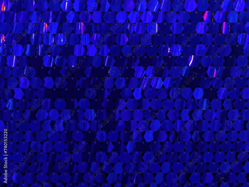 Blue shiny iridescent background. Pixel background.