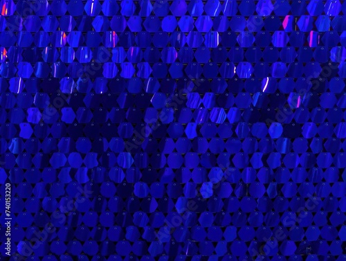 Blue shiny iridescent background. Pixel background. © Igor
