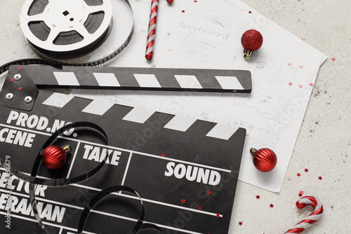 Composition with movie clap...