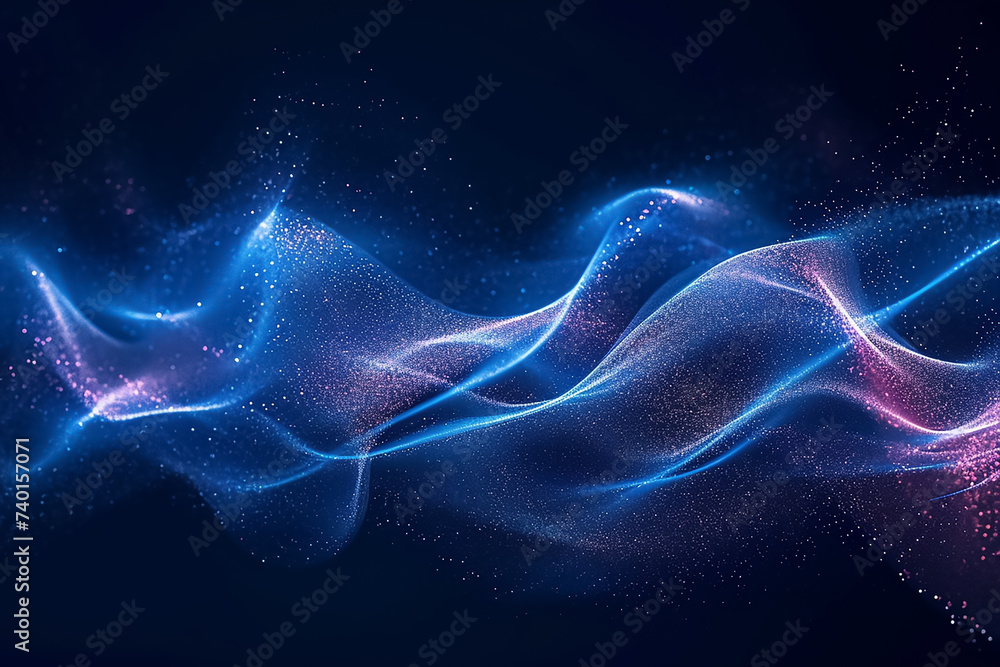 Blue technology particles background Blue technology particles background