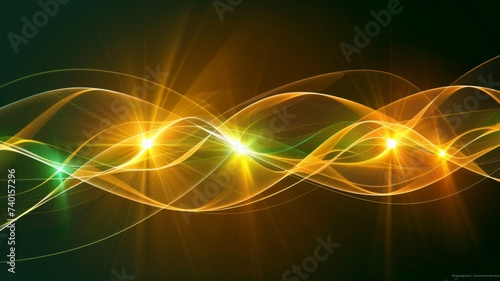 Luminous neon shape wave, abstract light background