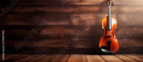 violin in wood background