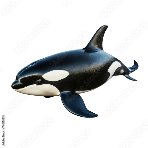 Orca fish on white or transparent background