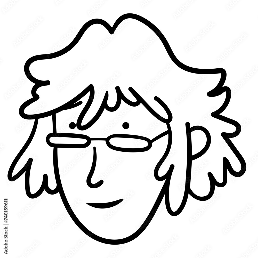 character portrait in doodle style in vector. line art for avatar design sticker coloring postcard poster print character portrait in doodle style in vector. line art for avatar design sticker coloring postcard poster print