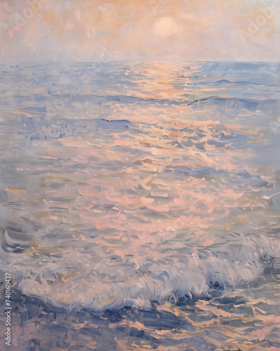 Canvas Oil Painting: Light Style Seascape Art