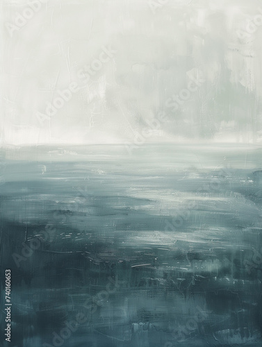 Seamless Serenity: Muted Color Palette Print of the Sea