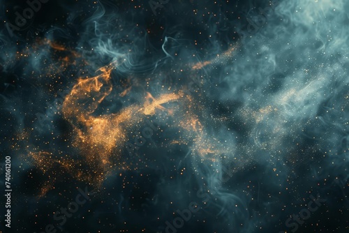 Shimmering abstract background with particles resembling stars or glowing dust Creating a dreamy and enchanting atmosphere.