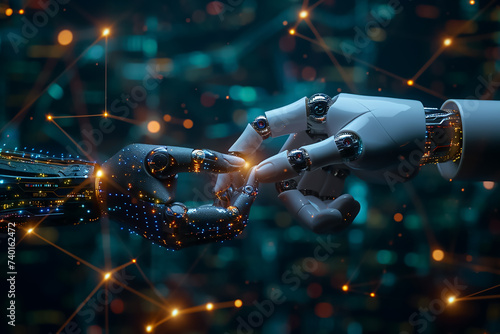 AI robot interacting with human