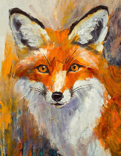 Fox abstract art painting © Mangata Imagine