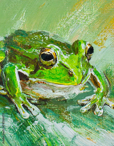 Frog abstract art painting