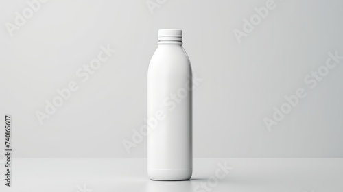 White bottle on a table, suitable for product advertisement
