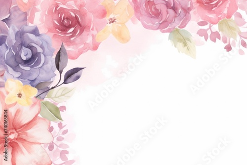 Colorful watercolor painting of flowers  perfect for various design projects