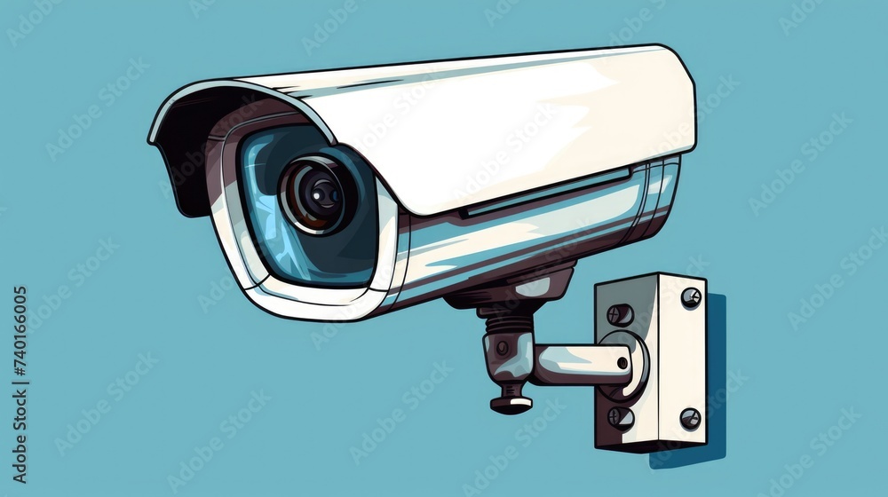 A security camera mounted on a wall. Ideal for security and surveillance concepts A security camera mounted on a wall. Ideal for security and surveillance concepts