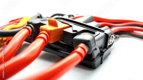 Detailed view of electrical wires, suitable for technology projects