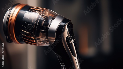 Close up of a hair dryer on a table, suitable for beauty and salon concepts