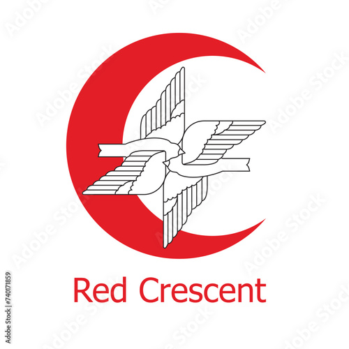 World Red Crescent Day. May 8th. Vector illustration of medical care for a web banner or landing page templates