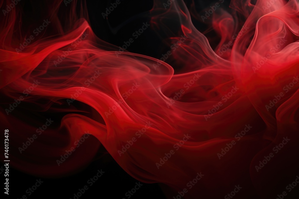 Fototapeta premium Close up of red smoke on black background. Suitable for abstract concepts