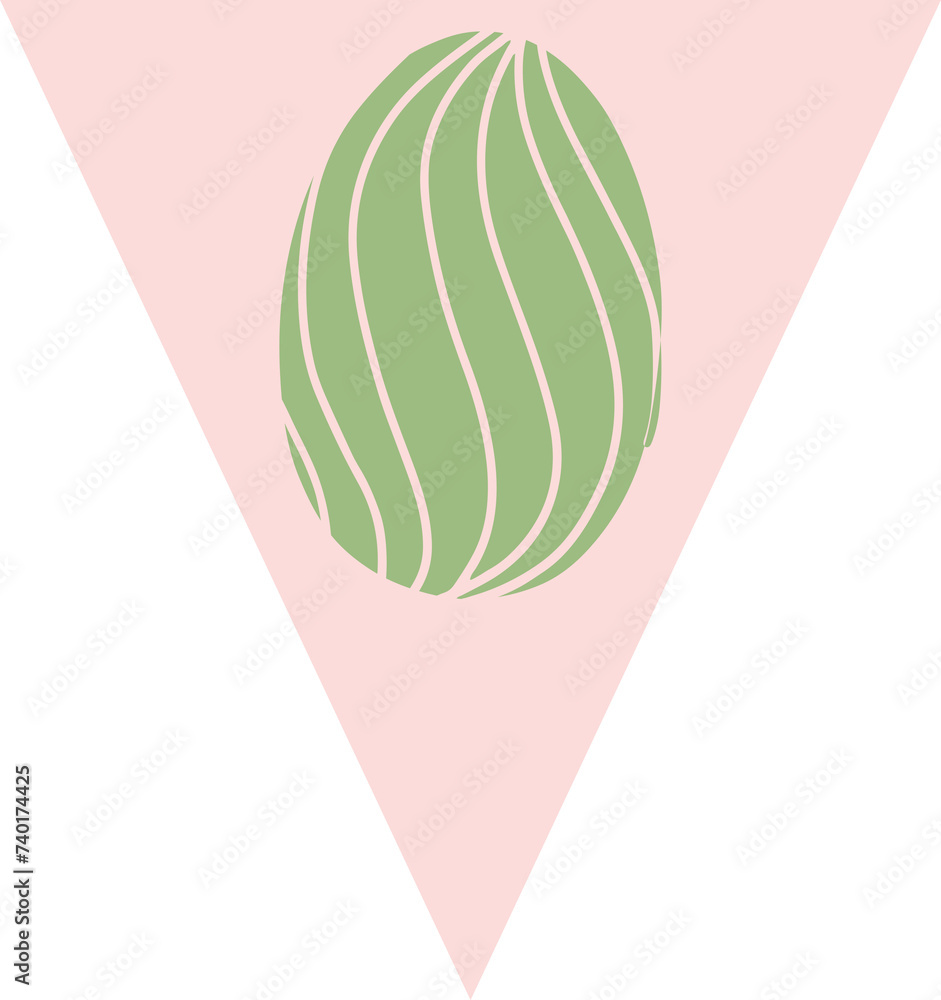 Flag with egg for Easter holiday decoration. Flag with egg for Easter holiday decoration.