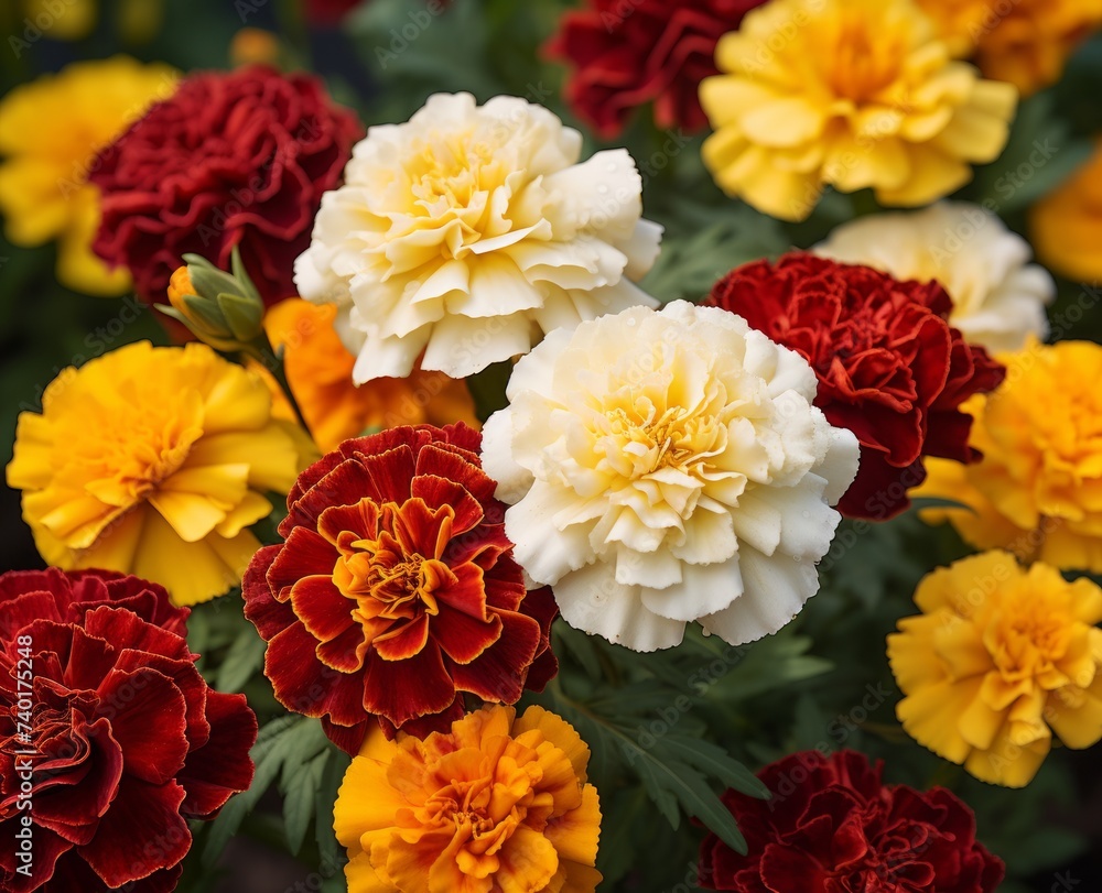 Beautiful marigold flowers background. Marigold flowers background. Beautiful marigold flowers background. Marigold flowers background.