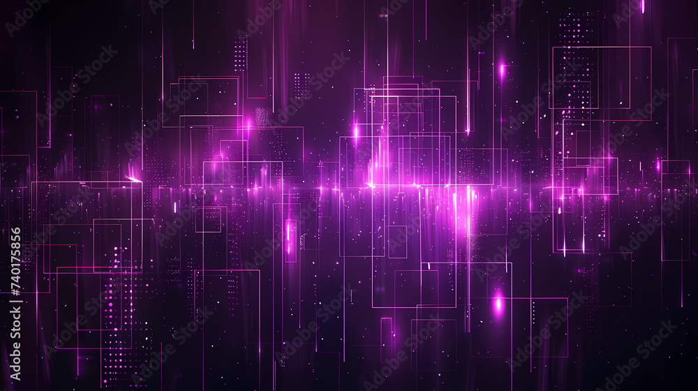 Futuristic Purple Light Data Streams on Dark Background