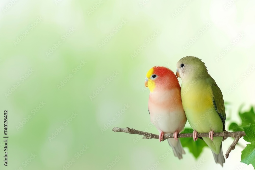 Two birds can be seen resting peacefully on the top of a tree branch, their feathers glistening in the sunlight as they survey their surroundings Two birds can be seen resting peacefully on the top of a tree branch, their feathers glistening in the sunlight as they survey their surroundings