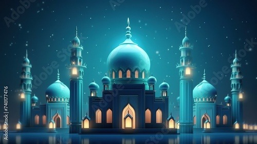 Enchanting Night at the Illuminated Mosque