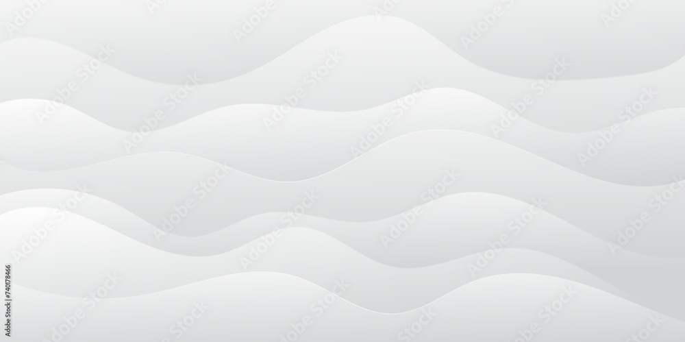 Abstract white and light gray wave modern soft luxury texture with smooth and clean vector subtle background illustration.	