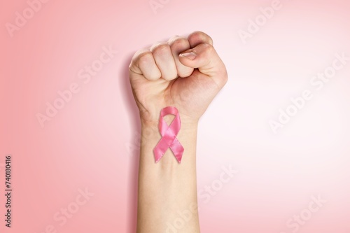 Supporting Cancer awareness with Pink ribbon