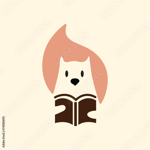  squirrel book negative space logo