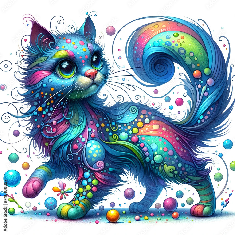 Fototapeta premium ポップなデザインの猫 | Generative Ai