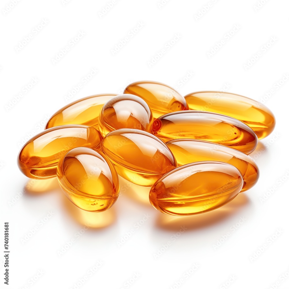 Capsules with medicine, vitamins or sports supplement, cutout minimal isolated on white background, close up. Realistic, detailed capsules background. Capsules with medicine, vitamins or sports supplement, cutout minimal isolated on white background, close up. Realistic, detailed capsules background.