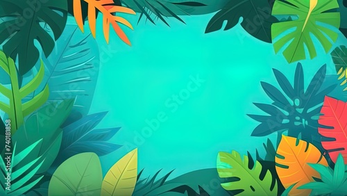 Tropical palm leaves, jungle leaf seamless floral pattern background