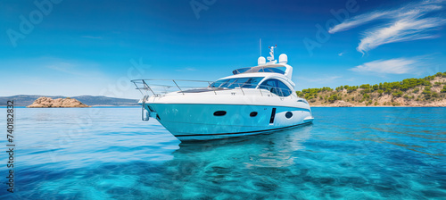 Wide angle shot of front of the yacht in summer time ©  Mohammad Xte